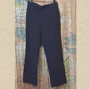 Alfred Dunner Classic Straight Leg Pull-On Trouser Pants with Pockets, Navy, 8